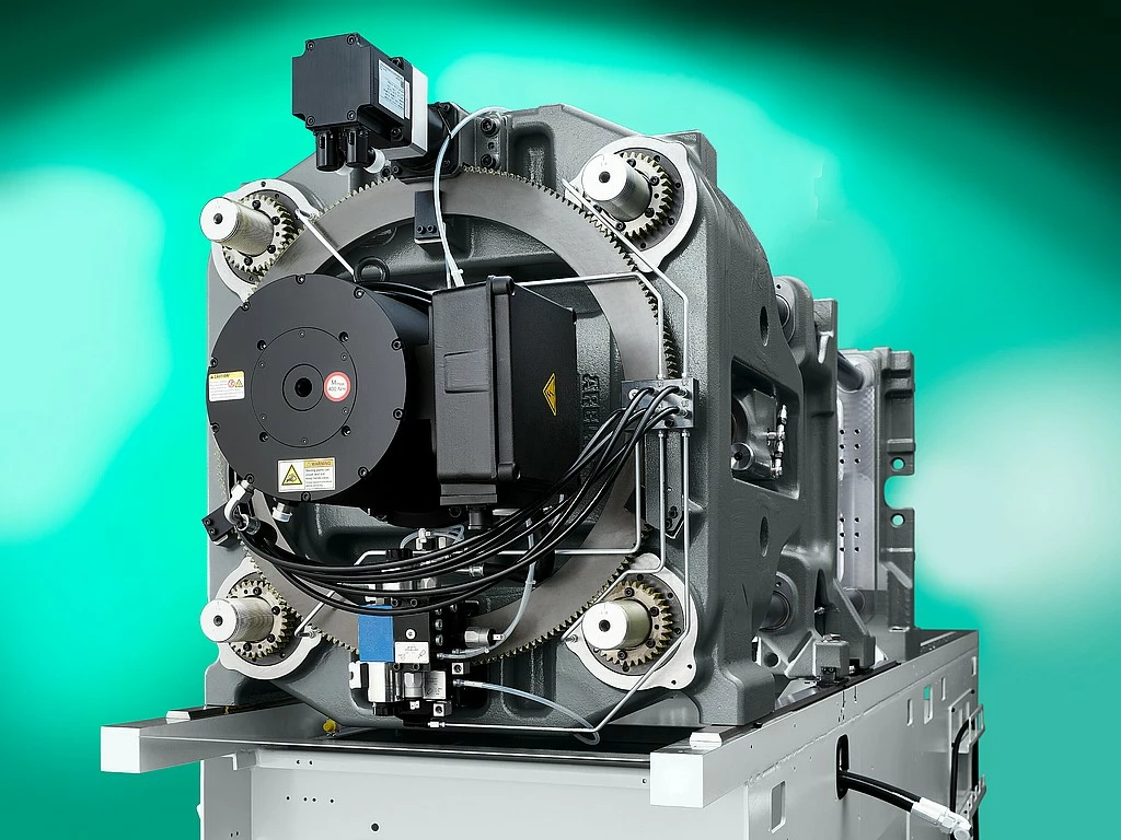 Arburg injection moulding clamp — the press that forms our Ultra-Clean sample bottles